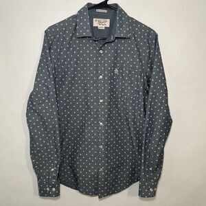 Original Penguin Heritage Slim Fit Button Up Shirt Mens Size S Small Blue Floral